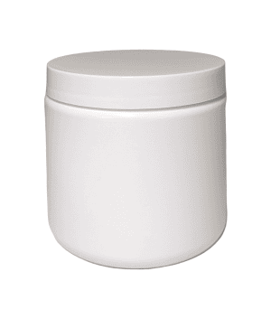 White HDPE single wall jar with 89-400 neck finish