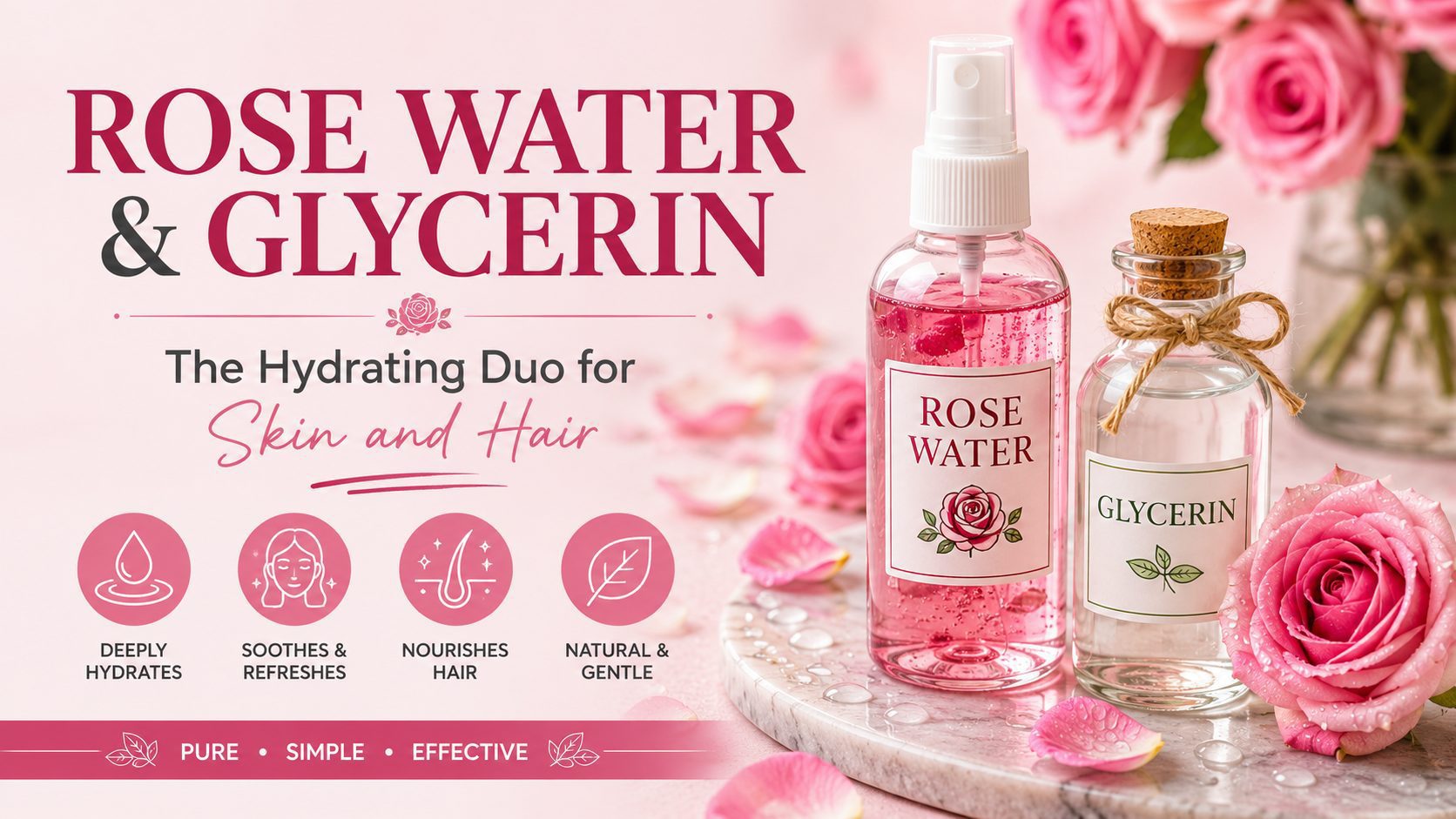 01-Rose water and glycerin skincare essentials