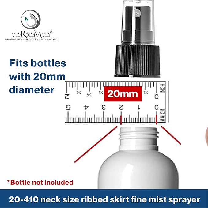 sprayer fits bottles with a 20mm neck diameter