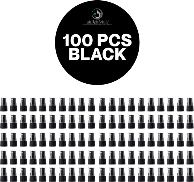 uhRohMuh 100 Pieces Black Fine Mist Spray Caps