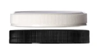 70-400 PP ribbed flat top lid with pressure sensitive liner