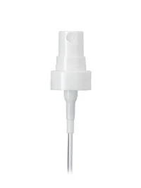 PP Plastic 20-400 Smooth skirt fine mist sprayer with clear overcap and 3.54 inch dip tube
