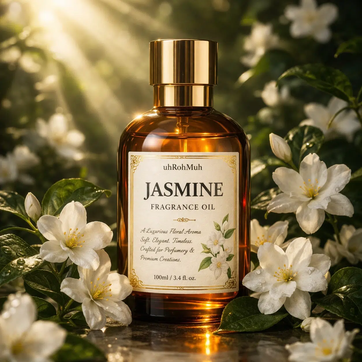Amber elegance in floral bliss