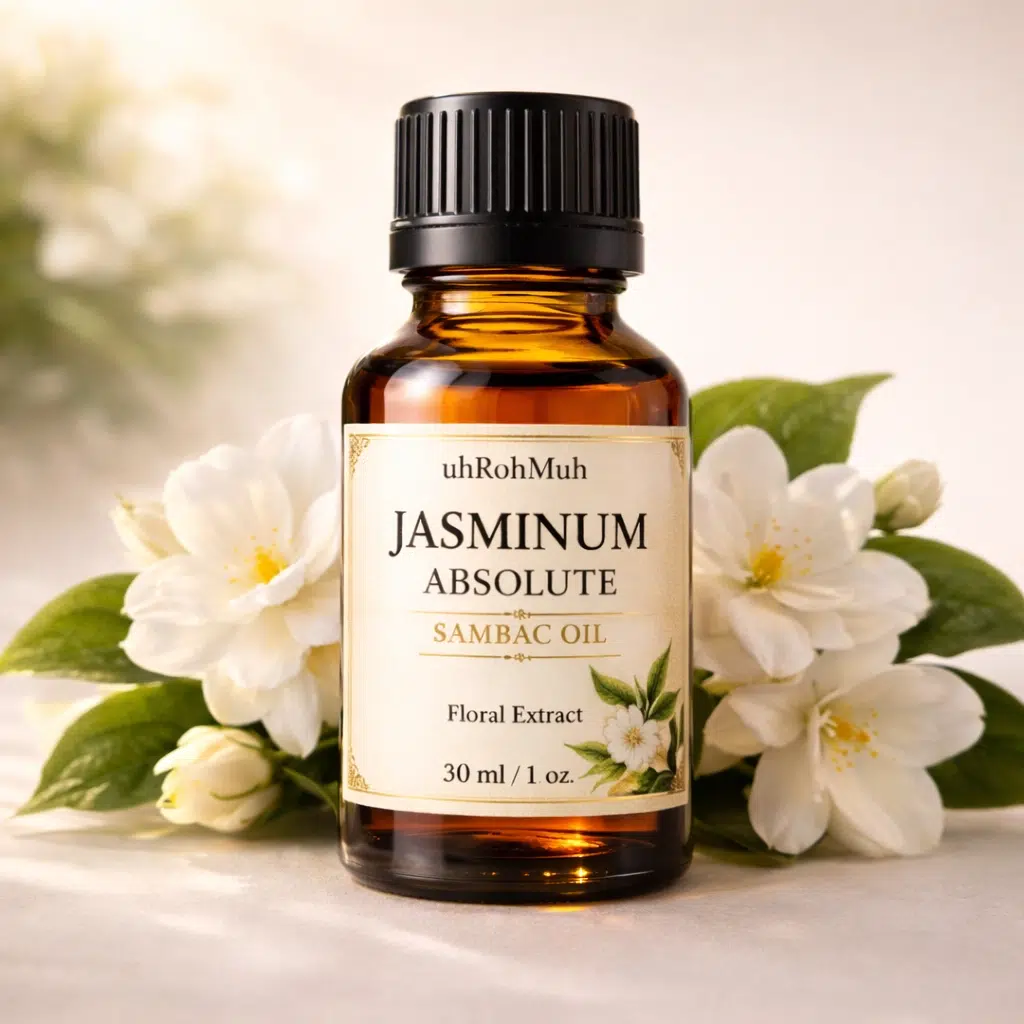 Jasminum Absolute oil with jasmine blooms