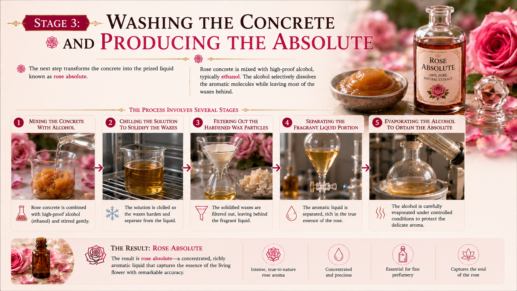 04-The process of rose absolute extraction