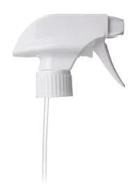 28-410 white ribbed skirt trigger sprayer with 9.875 inch dip tube