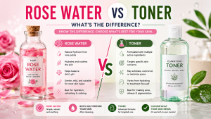 Rose water vs toner skincare comparison